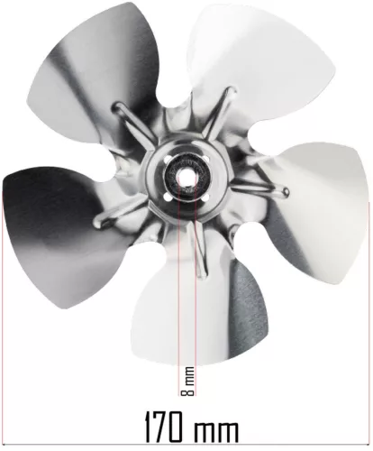 Ventilátor lapátkerék PM-NAG-20SN olajos hőlégfúvóhoz, 170 mm – Powermat (PM-NAG-20SN-WEN)