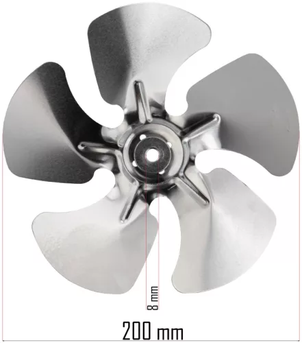 Ventilátor lapátkerék PM-NAG-30SKN olajos hőlégfúvóhoz, 230 mm – Powermat (PM-NAG-30SKN-WEN)