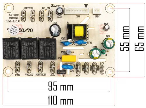 Vezérlőpanel készlet PM-NAG-40SKN olajtüzelésű hőlégfúvóhoz, érzékelővel, 230 V – Powermat (PM-NAG-40SKN-PCB)
