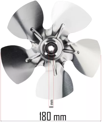 Ventilátor lapátkerék PM-NAG-40SN olajos hőlégfúvóhoz, 180 mm, 29° – Powermat (PM-NAG-40SN-WEN)