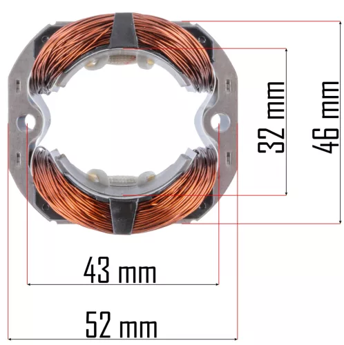 Állórész (sztátor) PM-NE-1600M elektromos ollóhoz, 32 mm-es rotorfurat – Powermat (PM-NE-1600M-SN)