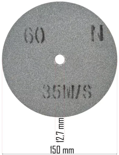 Köszörűkorong 150 × 16 × 12,7 mm, 36-os szemcse, PM-SS-1500M géphez – Powermat (PM-SS-1500M-KGR36)