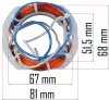 Állórész (sztátor) PM-SZK-3000T sarokcsiszolóhoz, 230 V – Powermat (PM-SZK-3000T-SN)