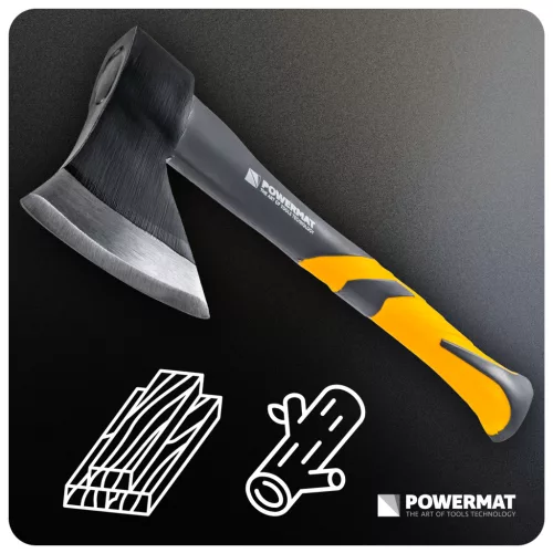 Kézi fejsze 600 g-os fejjel, 36 cm, rezgéscsillapított nyéllel, PM-AX-600/360 – Powermat (PM0200)