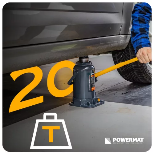 Hidraulikus palackemelő 20 t, 235–435 mm, állítható fejjel, PM-PHS-20T – Powermat (PM0330)