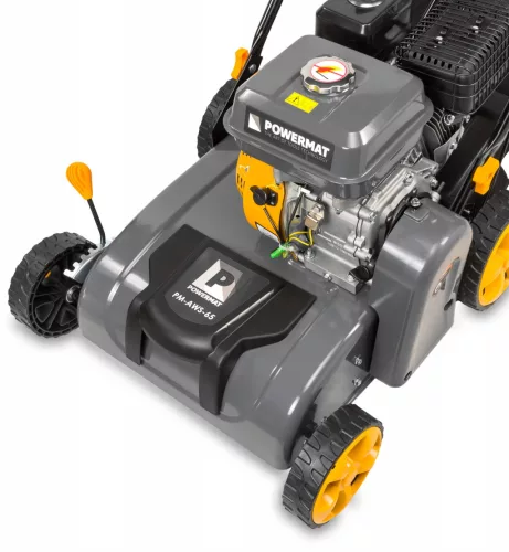 Benzines gyepszellőztető és gyeplazító 6,5 LE, 38 cm, 40 l kosár, PM-AWS-65 – Powermat (PM0396)