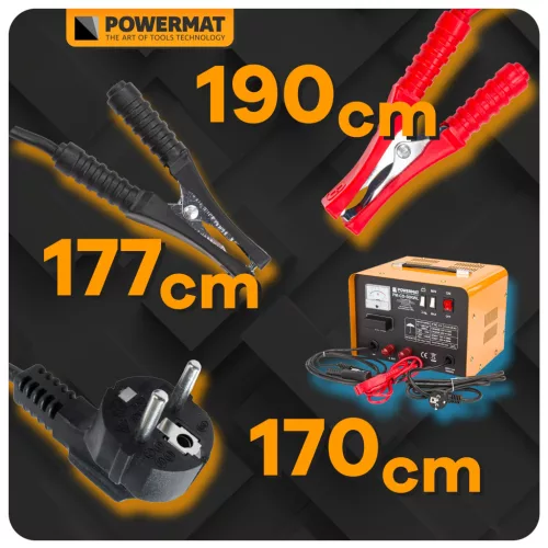 Akkumulátortöltő és indító 12/24 V, 200 A indítóáram, 20–700 Ah, PM-CD-50RWL – Powermat (PM0572)