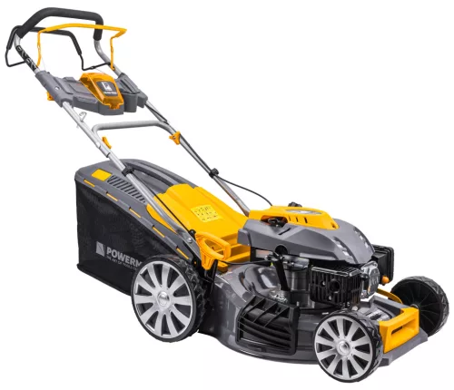 Önjáró benzines fűnyíró 51 cm, 7 LE, 173 cm³, 60 l kosár, mulcsozó, PM-KSS-700SH – Powermat (PM0614)