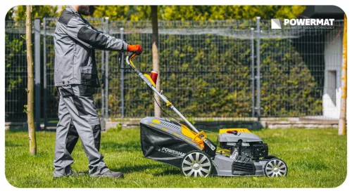 Önjáró benzines fűnyíró 51 cm, 7 LE, 173 cm³, 60 l kosár, mulcsozó, PM-KSS-700SH – Powermat (PM0614)