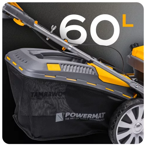 Önjáró benzines fűnyíró 51 cm, 7 LE, 173 cm³, 60 l kosár, mulcsozó, PM-KSS-700SH – Powermat (PM0614)