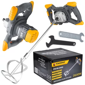   Elektromos keverőgép 2600 W, 120 mm-es keverőszárral, M14, PM-MI-2600 – Powermat (PM0666)