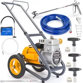   Airless festékszóró gép 1500 W, 225 bar, 4 l/perc, 15 m tömlővel, PM-PDM-1500M – Powermat (PM0727)