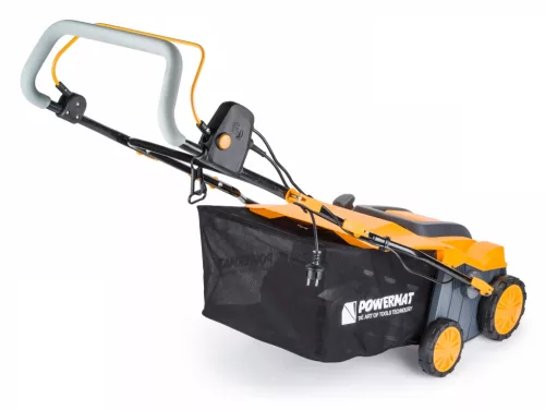 Elektromos gyepszellőztető és gyeplazító 3 az 1-ben, 2600 W, 40 cm, 55 l gyűjtővel, PM-AEW-2600T – Powermat (PM0730)