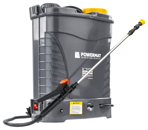Akkumulátoros permetező 16 l, 12 V, 12 Ah, 9 fúvókával, PM-OA-16T – Powermat (PM0748)