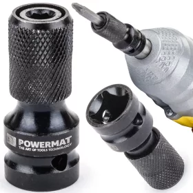   Ütvecsavarozó adapter 1/2" négyszögről 1/4" HEX-re, 50 mm, PM-ASHU-05025T – Powermat (PM0750)
