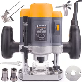   Felsőmarógép 2000 W, merülő, 6/8 mm befogás, másolóhüvellyel, PM-FGW-2000M – Powermat (PM0813)