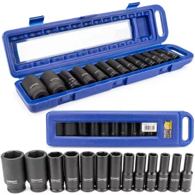   Gépi dugókulcsfej-készlet 1/2", 13 részes, 10–32 mm, kofferben, PM-ZNU-13-0.5T – Powermat (PM0817)