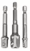 HEX dugókulcs-adapter készlet, 3 db, 1/4" – 3/8" – 1/2", PM-ZADB-3T – Powermat (PM0825)