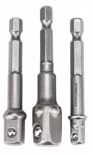 HEX dugókulcs-adapter készlet, 3 db, 1/4" – 3/8" – 1/2", PM-ZADB-3T – Powermat (PM0825)