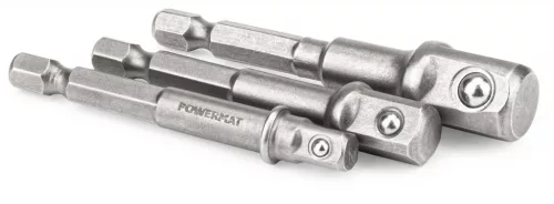 HEX dugókulcs-adapter készlet, 3 db, 1/4" – 3/8" – 1/2", PM-ZADB-3T – Powermat (PM0825)