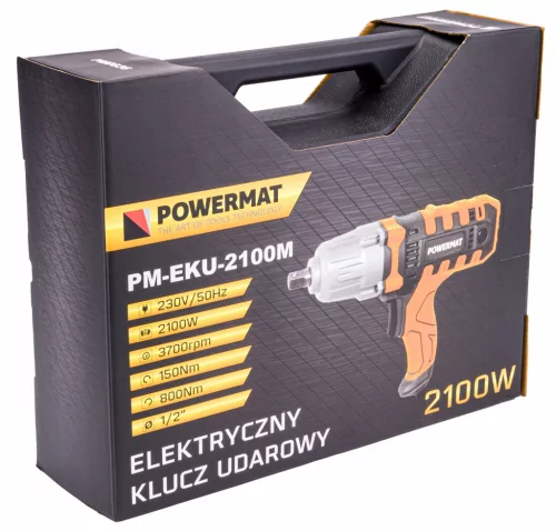 Elektromos ütvecsavarozó 1/2", 800 Nm, 2100 W, kofferben, PM-EKU-2100M – Powermat (PM0836)