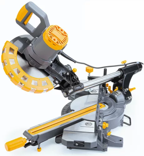 Gérvágó fűrész húzófunkcióval 255 mm, 2400 W, lézerrel, 3 tárcsával, PM-UK-2400M – Powermat (PM0875)