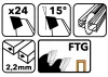 Keményfémlapkás körfűrészlap fához 160 × 20 mm, 24 fog, hasításhoz, TDD-160x20x24Z – Powermat (PM0878)