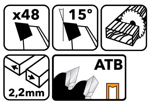 Keményfémlapkás körfűrészlap fához 160 × 20 mm, 48 fog, TDD-160x20x48Z – Powermat (PM0880)