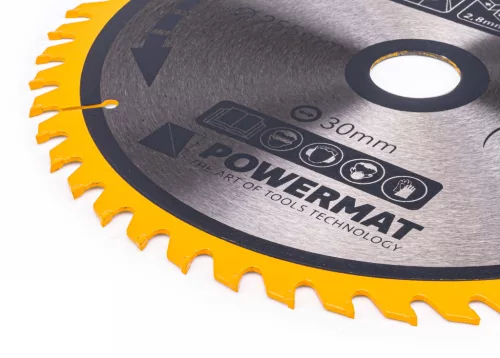 Keményfémlapkás körfűrészlap fához 255 × 30 mm, 48 fog, TDD-255x30x48Z – Powermat (PM0898)