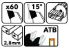 Keményfémlapkás körfűrészlap fához 255 × 30 mm, 60 fog, TDD-255x30x60Z – Powermat (PM0899)