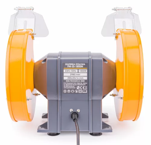 Kettős asztali köszörűgép 1850 W, 200 mm-es korongokkal, PM-SS-1850M – Powermat (PM0914)