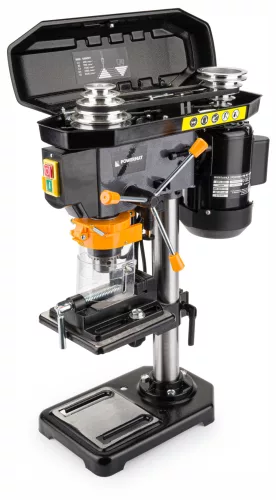 Asztali oszlopos fúrógép 1600 W, 16 mm, 5 fokozatú, satuval, PM-WS-1600M – Powermat (PM0924)