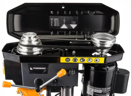 Asztali oszlopos fúrógép 1600 W, 16 mm, 5 fokozatú, satuval, PM-WS-1600M – Powermat (PM0924)
