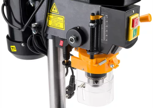 Asztali oszlopos fúrógép 1600 W, 16 mm, 5 fokozatú, satuval, PM-WS-1600M – Powermat (PM0924)