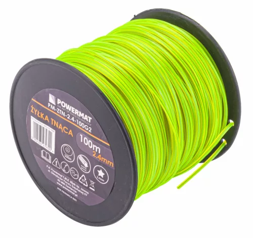 Erősített fűkaszadamil 2,4 mm × 100 m, szintetikus maggal, csillag profil, PM-ZTN-2.4-100G2 – Powermat (PM0981)