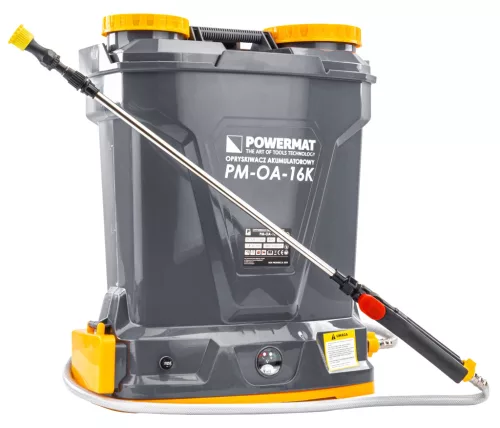 Akkumulátoros permetező 16 l, 12 V, 8 Ah, 4 fúvókával, PM-OA-16K – Powermat (PM1001)