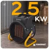 Elektromos hősugárzó, ventilátoros fűtőtest 2,5 kW, 230 V, termosztáttal, PM-NAG-2.5EN – Powermat (PM1017)