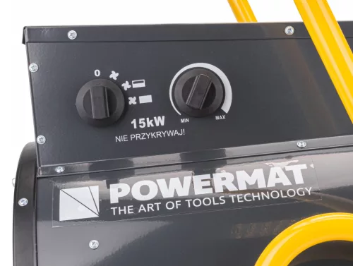 Elektromos hőlégfúvó 15 kW, 400 V, 1450 m³/h, kerámia fűtőelemmel, PM-NAG-15EN – Powermat (PM1023)