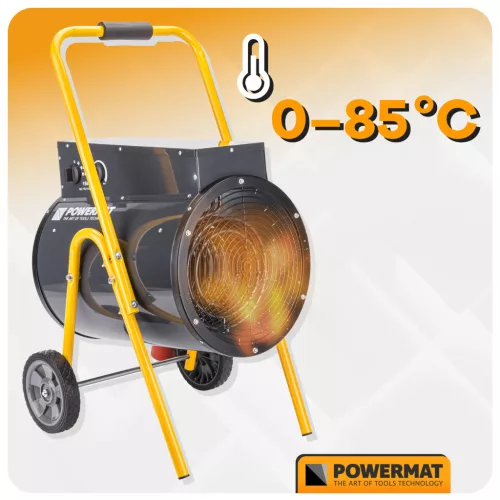 Elektromos hőlégfúvó 15 kW, 400 V, 1450 m³/h, kerámia fűtőelemmel, PM-NAG-15EN – Powermat (PM1023)