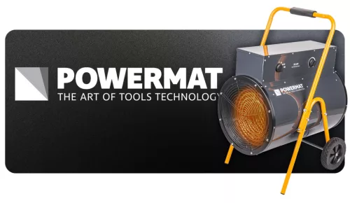 Elektromos hőlégfúvó 30 kW, 400 V, 2450 m³/h, termosztáttal, kerekekkel, PM-NAG-30EN – Powermat (PM1024)