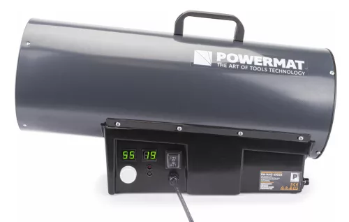 Gázüzemű hőlégfúvó 65 kW, termosztáttal, 2 kijelzővel, 1520 m³/h, PM-NAG-65GLN – Powermat (PM1028)