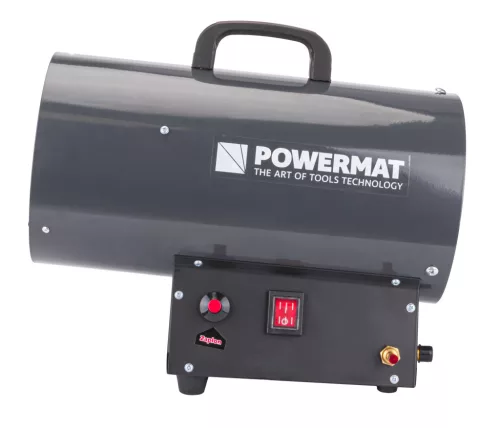 Gázüzemű hőlégfúvó 25 kW, propán-bután, 520 m³/h, nyomáscsökkentővel, PM-NAG-25GN – Powermat (PM1030)