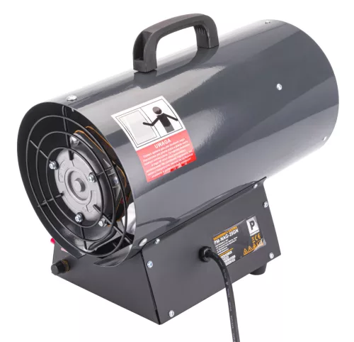 Gázüzemű hőlégfúvó 25 kW, propán-bután, 520 m³/h, nyomáscsökkentővel, PM-NAG-25GN – Powermat (PM1030)