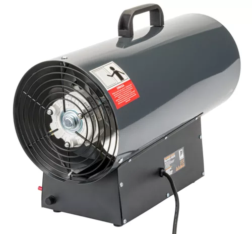 Gázüzemű hőlégfúvó 45 kW, propán-bután, 850 m³/h, tömlővel és nyomáscsökkentővel, PM-NAG-45GN – Powermat (PM1031)