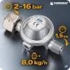 Gázüzemű hőlégfúvó 65 kW, propán-bután, 1520 m³/h, tömlővel és nyomáscsökkentővel, PM-NAG-65GN – Powermat (PM1032)