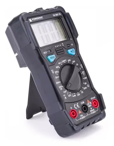 Digitális multiméter LCD, 600 V AC/DC, 10 A DC, érintésmentes feszültségkeresővel, PM-MMT-60 – Powermat (PM1044)