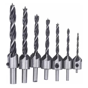   Fafúró készlet süllyesztővel, 7 részes, 3–10 mm, HSS, PM-ZWZP-7T – Powermat (PM1056)