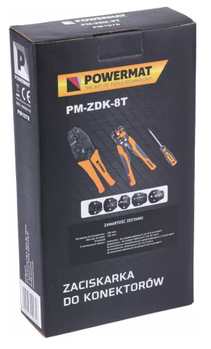 Krimpelő fogó készlet 5 cserélhető betéttel, automata csupaszítóval, kofferben, PM-ZDK-8T – Powermat (PM1078)
