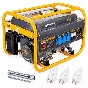   Áramfejlesztő 3 kW, AVR feszültségszabályzóval, 3 × 230 V + 12 V, PM-AGR-3000M2S – Powermat (PM1197)