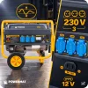 Áramfejlesztő 3 kW, kerekekkel, AVR feszültségszabályzóval, 3 × 230 V, PM-AGR-3000M2K – Powermat (PM1198)
